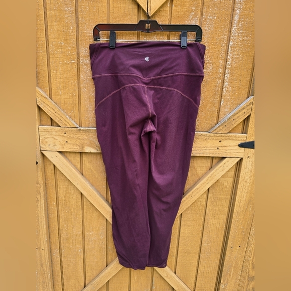 Athleta Women's Purple Leggings High Waist Size Large Side Cut Out - Picture 5 of 5